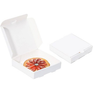 Golden Supplier White Cardboard Window Packaging pizza Box With Handle