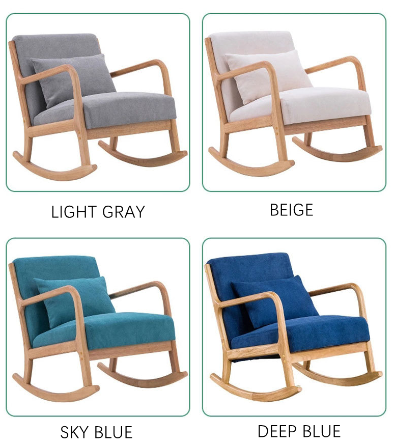 Factory Direct Supply European Nordic Style Wooden Solid Wood Rocking Chair Living Room arm chair