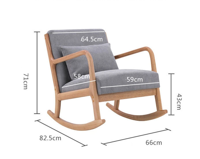 Factory Direct Supply European Nordic Style Wooden Solid Wood Rocking Chair Living Room arm chair