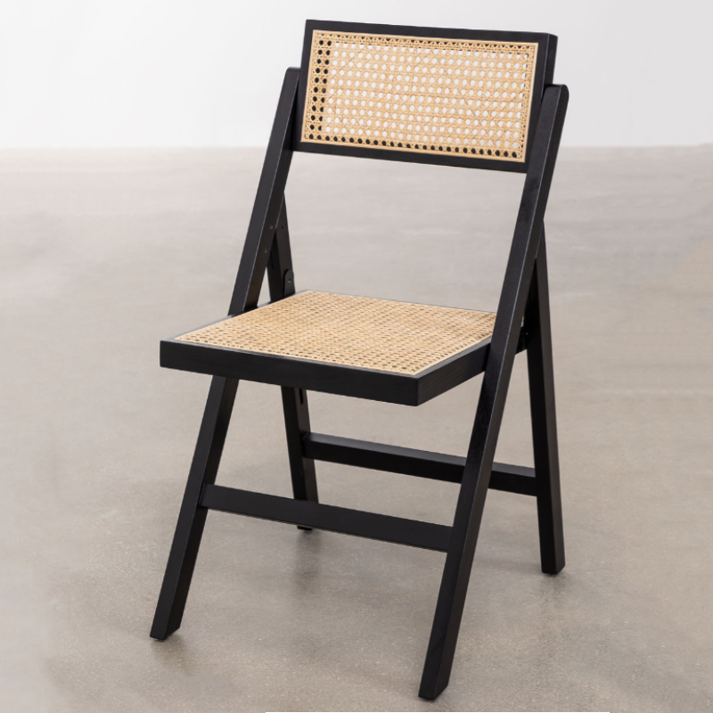 Factory Direct Sales Wood Chair Natural Rattan Solid Wood Folding Chair For Events