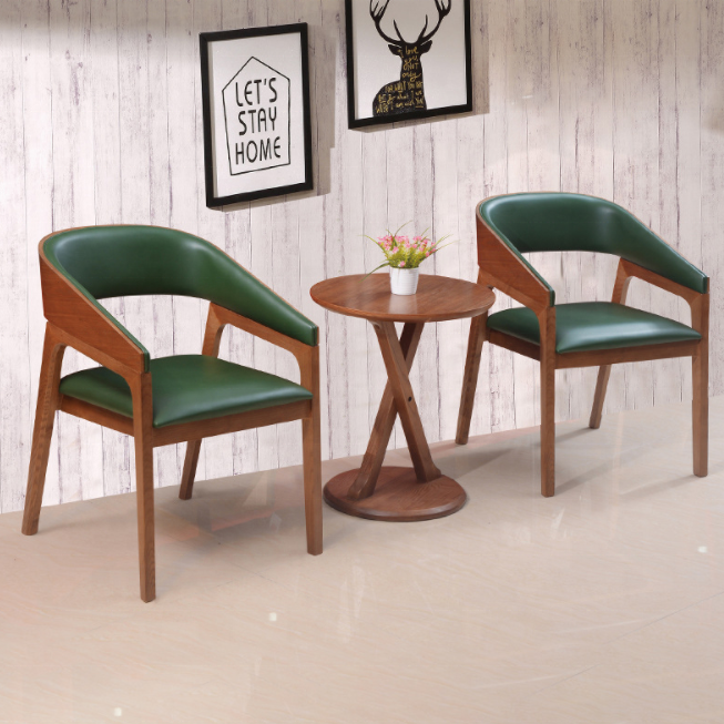 New Style solid wood dining chair oak/ash modern Upholstered arm chair hotel chair for restaurant wood leather