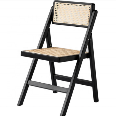 Modern Furniture Restaurant Natual Folding Rattan Dining Chairs Foldable Wood Chair for events