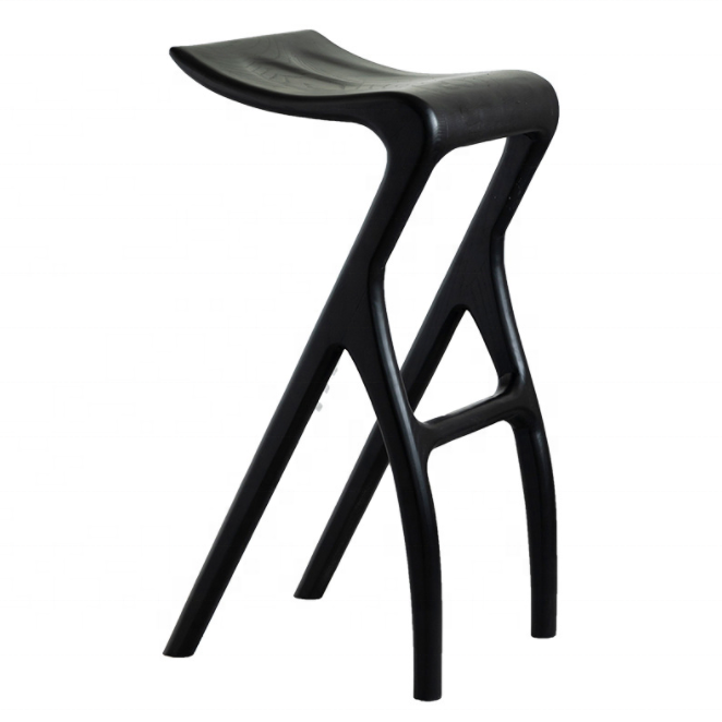 Wood bar stool solid wood Nordic bar chair unique design strong weight capacity high bar stool chair