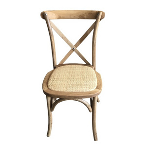 High Quality Solid Wood Event Wedding Chairs Rattan Wood Restaurant Chairs Stackable Dining Chair