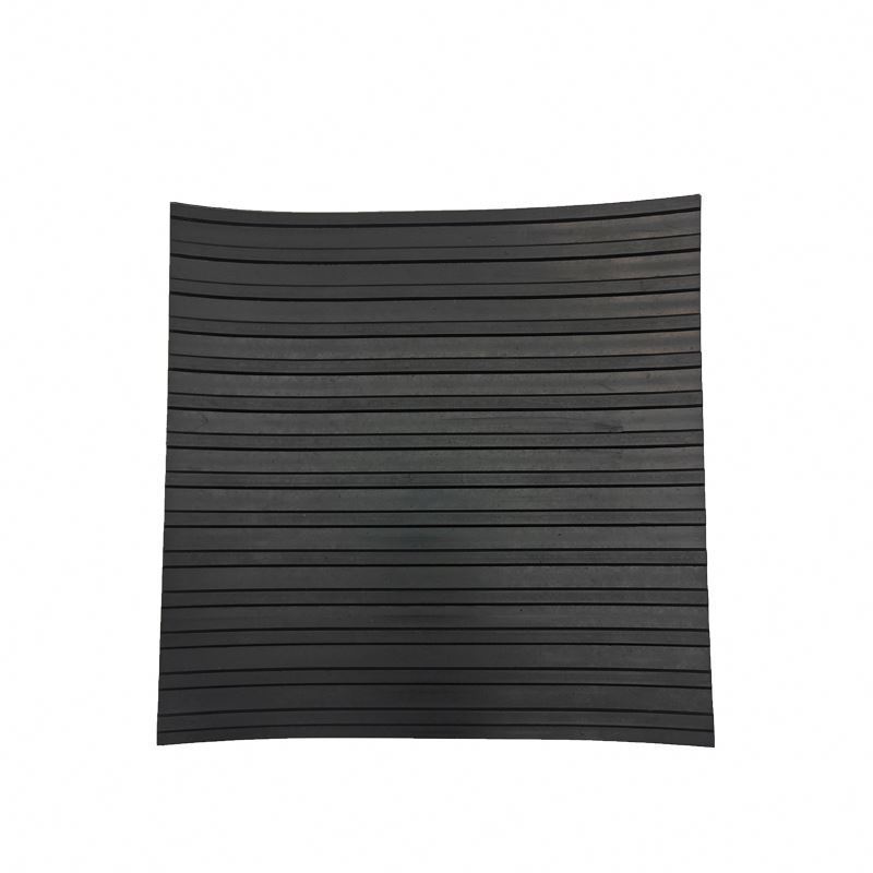 3mm Black Anti-slip Abrasion Rubber Mat Roll Fine Ribbed Corrugated Stripe Pattern Rubber Sheet