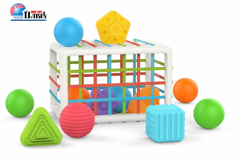 Montessori Coin Box Plastic Stacking Blocks Matching Shape Colors Stacking Toys Ball Drop Learning Toys