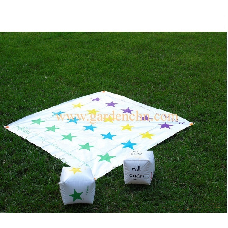 Summer backyard outdoor beach playing mat 1.5*1.5M Hot sale inflatable 2 in 1 snakes and ladders&giant twister game