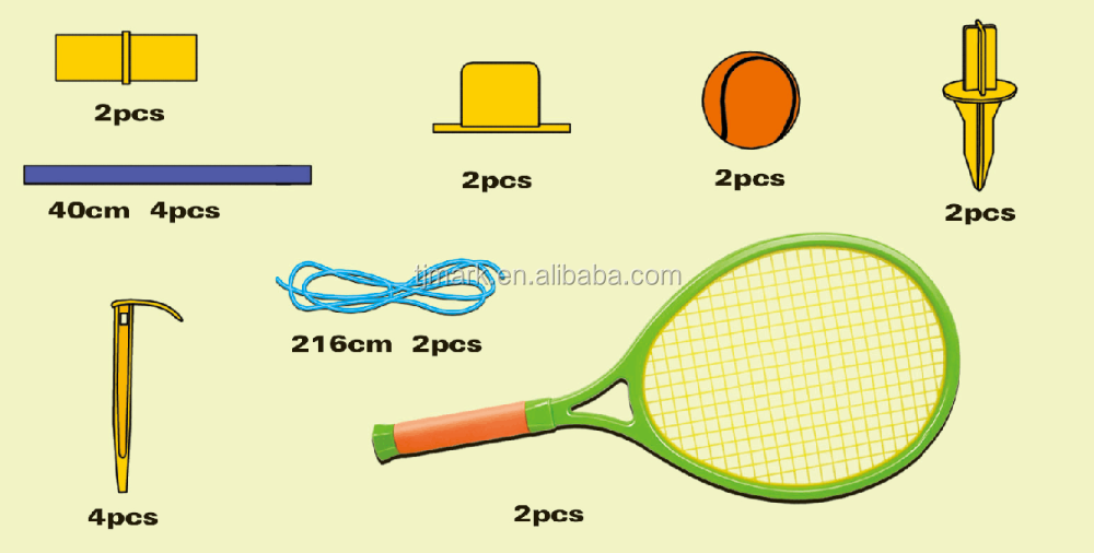 Outdoor Toys Beach Racket Set Tennis Set with Net and Pole Garden Plastic Color Box 2000sets EN71/ASTMF963 TT ,L/C 101038 CN;GUA