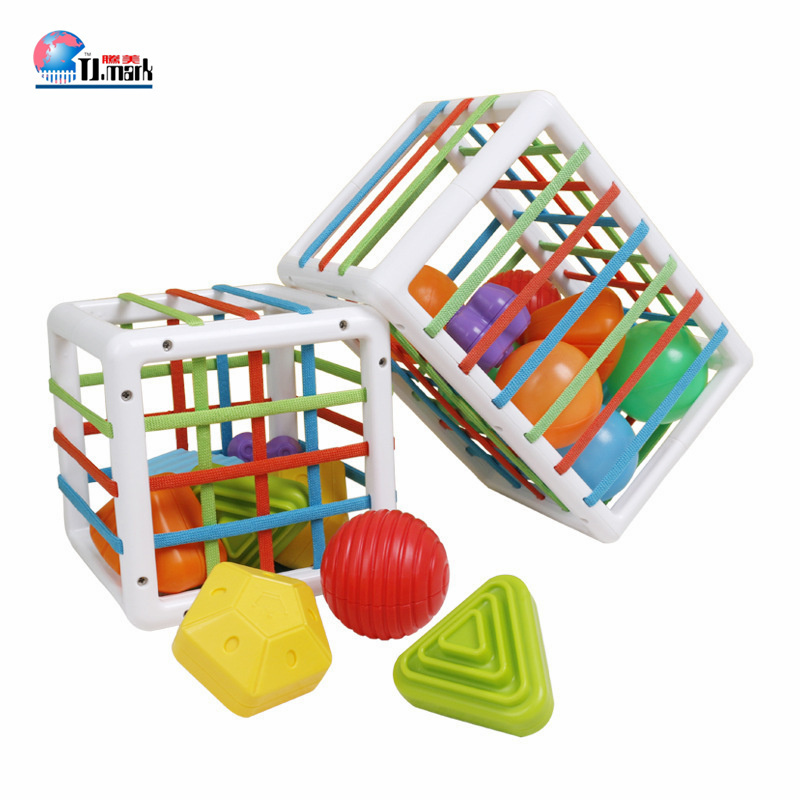 Montessori Coin Box Plastic Stacking Blocks Matching Shape Colors Stacking Toys Ball Drop Learning Toys