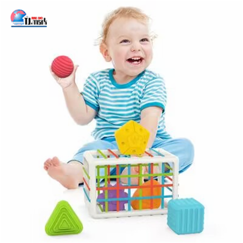 Montessori Coin Box Plastic Stacking Blocks Matching Shape Colors Stacking Toys Ball Drop Learning Toys