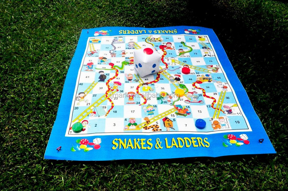 NEW PRODUCT FAMILY GAME SET GIANT SNAKES AND LADDERS WITH INFLATABLE DICE