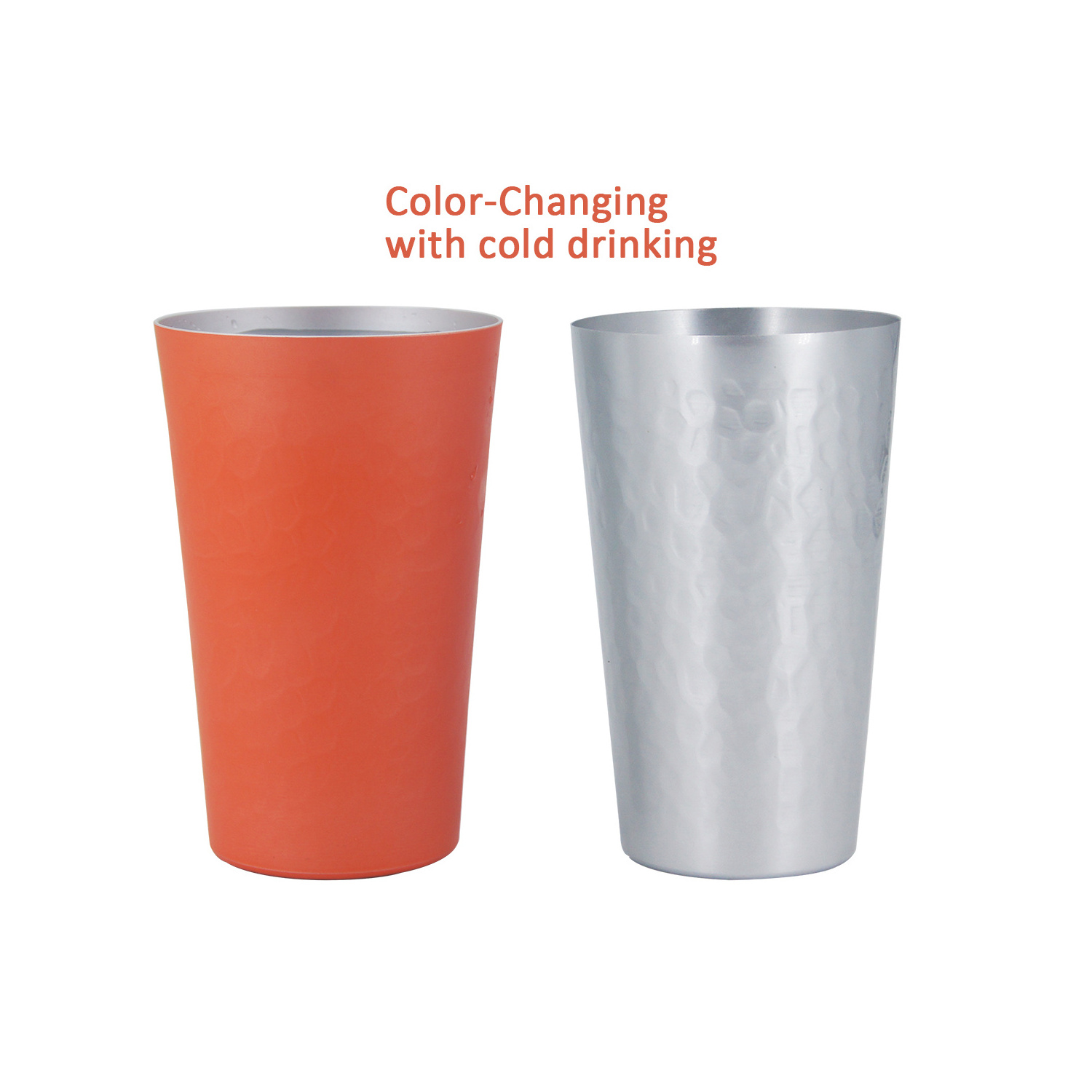 Custom Disposable Aluminum 450ml Recycle Cup Metal Aluminum Beer Cup Color Changing With Cold Drinking