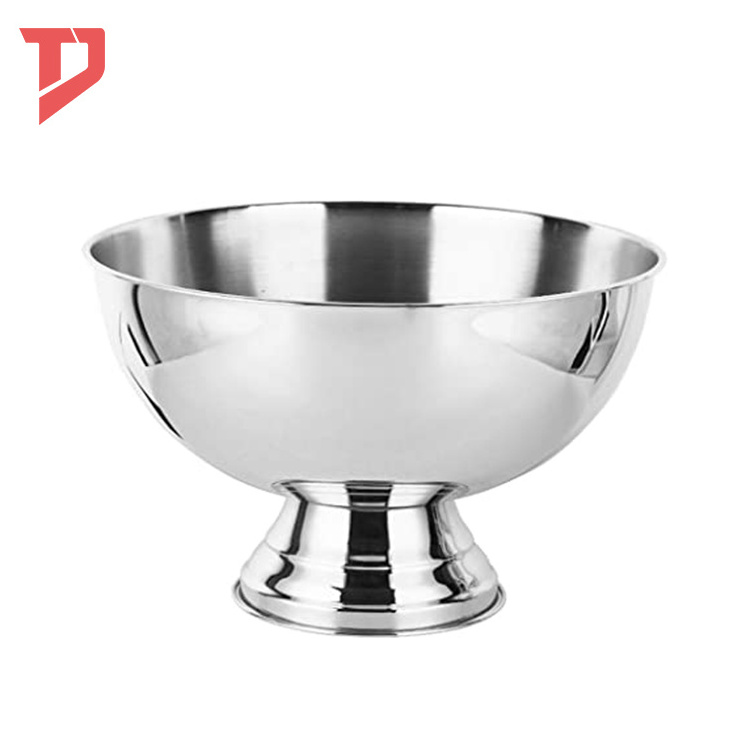 Custom Logo Metal Bottels Bucket Beer Cooler beverage tub Custom Stainless Steel  Wine Champagne Bowl Ice Bucket for 6 bottles