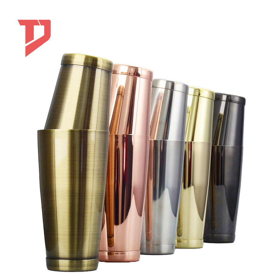 Custom Logo Color Metal Bar Tools Shaker 500/700ml Professional Stainless Steel Coctelera Boston Cocktail Shaker