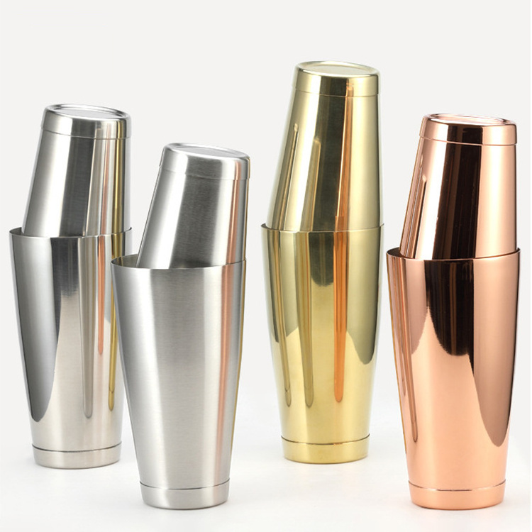 Custom Logo Color Metal Bar Tools Shaker 500/700ml Professional Stainless Steel Coctelera Boston Cocktail Shaker