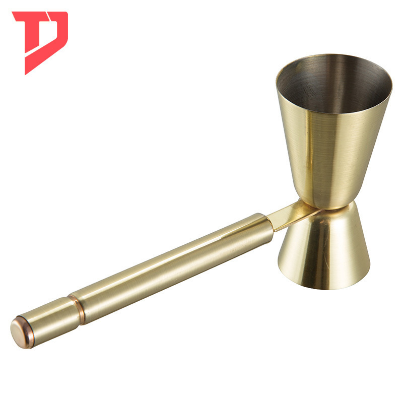 Stainless Steel Gold plated Jigger with Handle 20/40ml