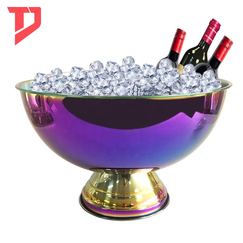 Custom 8L 12L Bar clubs Cooler metal Double Wall  Stainless Steel Silver Gold Copper Champagne Beer Ice Bucket