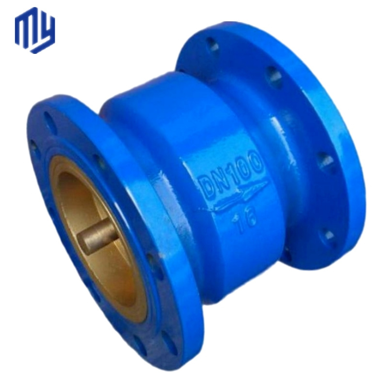 Hc41x Single One Way Vertical Ductile Iron Body Pn10 Pn16 Sump Pump Double Flange Muffler Silent Check Valve