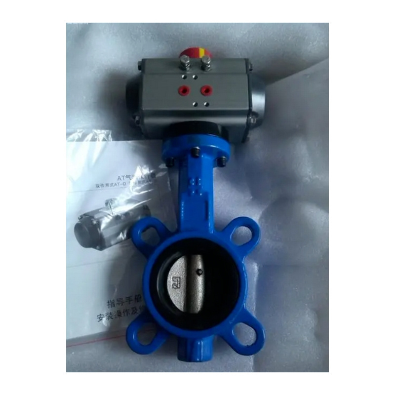 DN50 Pn16 Ductile Iron Wafer Type Worm Gear Box Operated Butterfly Valve