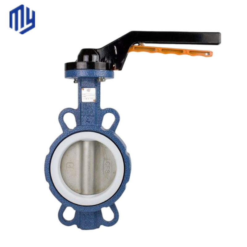 DN50 Pn16 Ductile Iron Wafer Type Worm Gear Box Operated Butterfly Valve