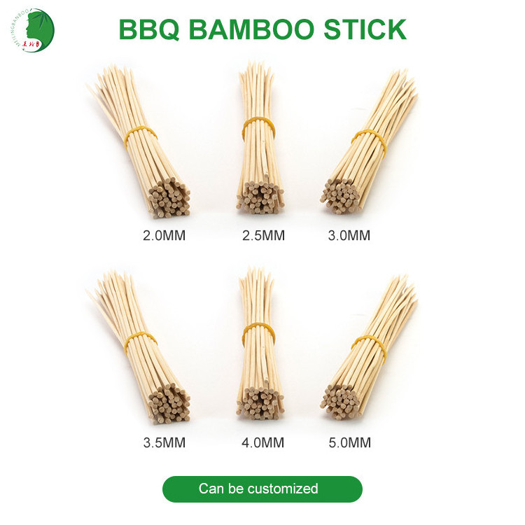 Bamboo-Sticks-China Custom Bamboo Ear Clean Barbecue Sticks Wholesale Vietnam Bamboo Stick 36 inches