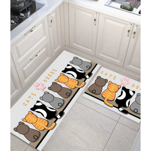 Custom Design Rubber Backed and Jute Surface Water Absorbent Anti Slip Kitchen Foot Mat Anti Fatigue Kitchen Runner Rugs