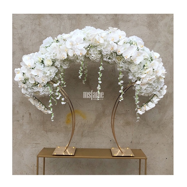 MSFAME table centerpieces real touch artificial flowers 1.5m long crystal candelabra wedding center pieces