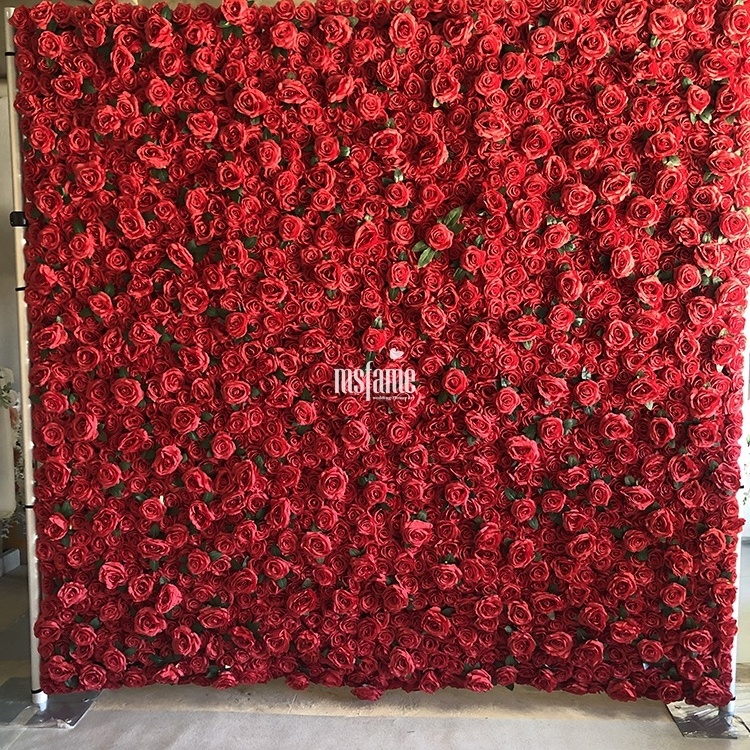 Decorative Flowers, Wreaths and Plants red roses artificial flowers panel home decoration wedding flower wall backdrop