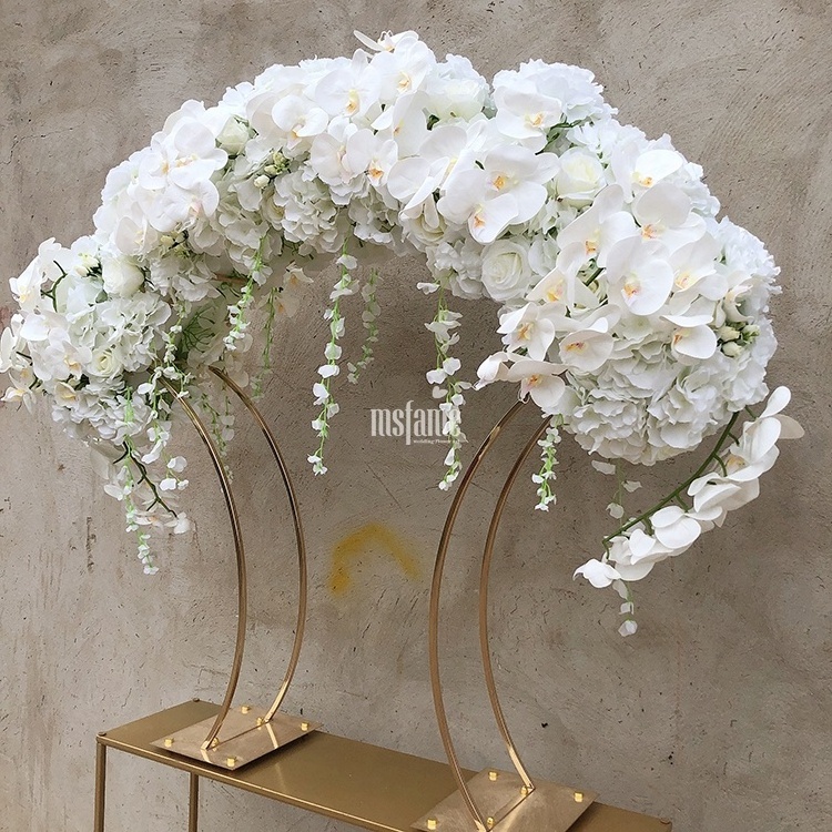 MSFAME table centerpieces real touch artificial flowers 1.5m long crystal candelabra wedding center pieces