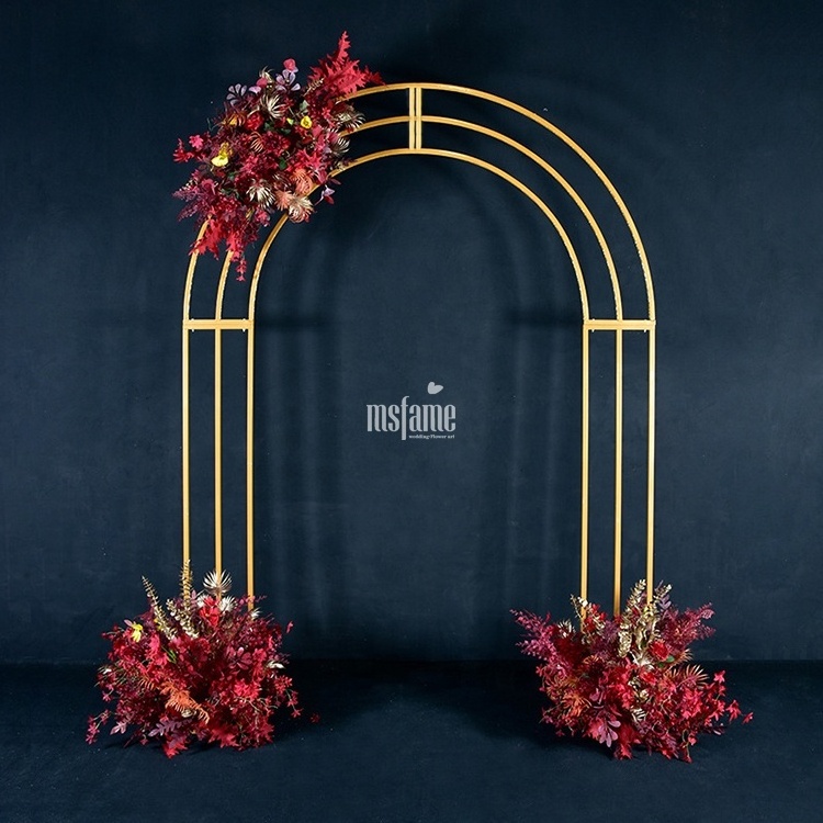 MAFAME Wedding Decoration Hot Sale Detachable Metal Flower Rack Gold Display Arch Backdrop Stand