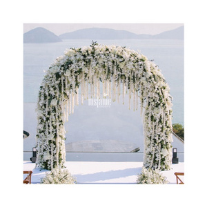 MSFAME wisteria flowers back drop round indian wedding arch backdrop for sale