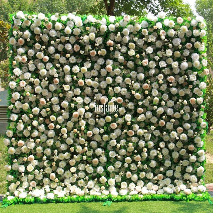 MSFAME Decorative Artificial Flowers Panels Wedding Silk Handmade Flower Wall