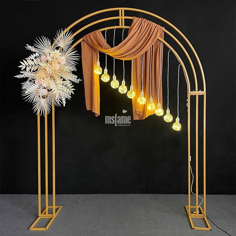 MAFAME Wedding Decoration Hot Sale Detachable Metal Flower Rack Gold Display Arch Backdrop Stand