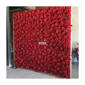 Decorative Flowers, Wreaths and Plants red roses artificial flowers panel home decoration wedding flower wall backdrop