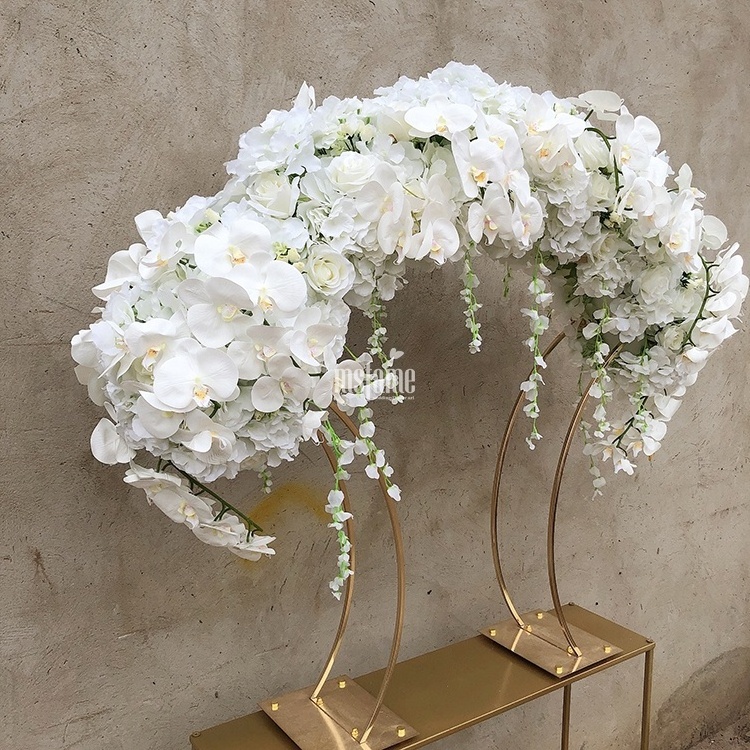 MSFAME table centerpieces real touch artificial flowers 1.5m long crystal candelabra wedding center pieces