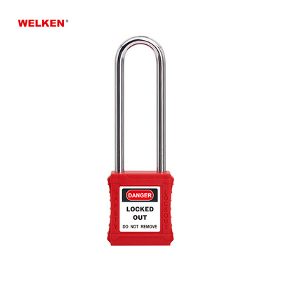 New lock body top sale high quality long shackle 76mm shackle safety padlock padlock lockout