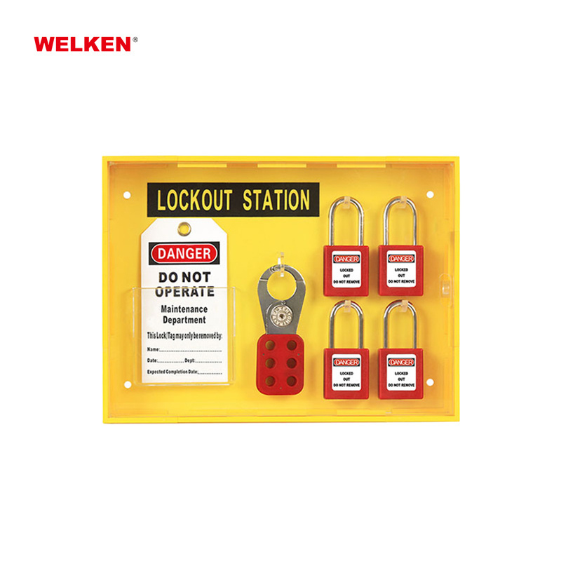 4 safety lockout tagout Padlock Combination Padlock Station with Transparent Cover