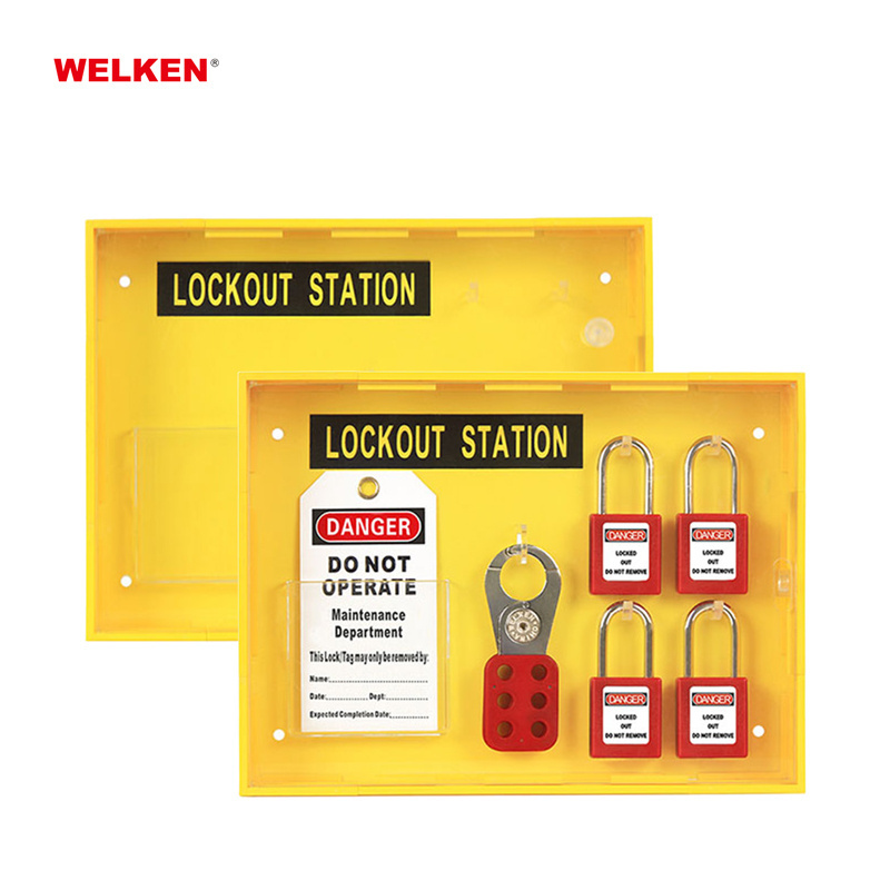 4 safety lockout tagout Padlock Combination Padlock Station with Transparent Cover