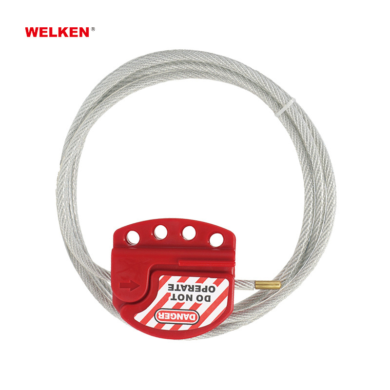 High quality OEM 3mm 1.8m steel cable lockout safety cable locking device for 4 padlocks