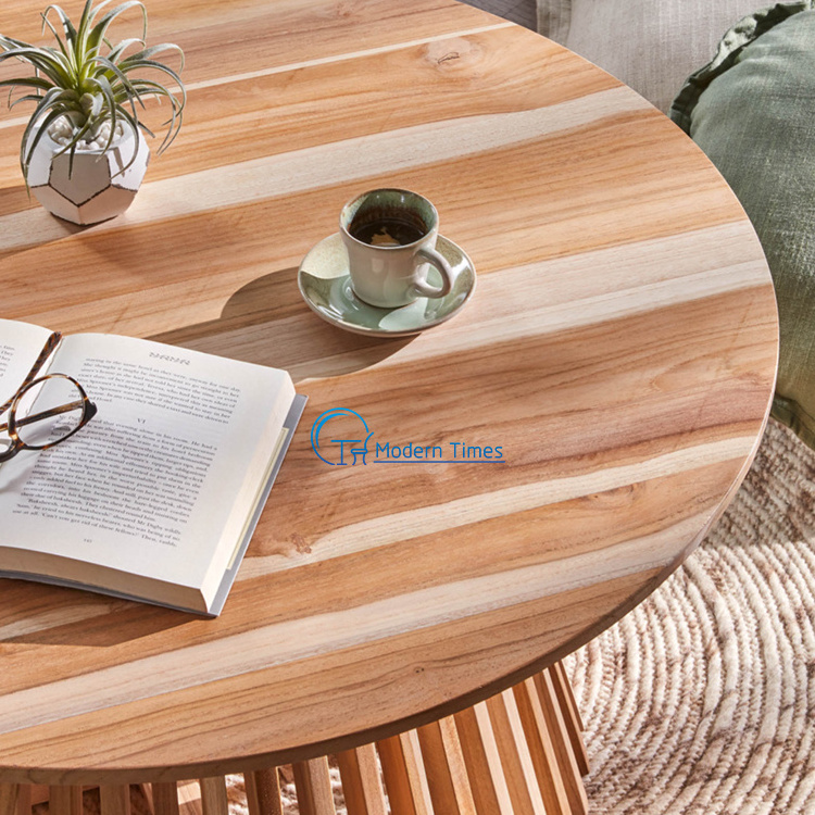 Modern furniture new design center table MDF wood round coffee table for living room