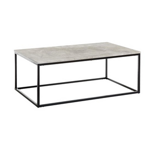 Home furniture living room new design square shape MDF wooden coffee table with metal leg