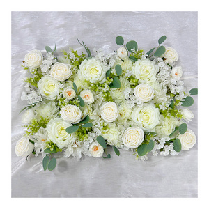 MYQ40 2023 Hot Selling Artificial Flower Backdrop Peony Floral Wall Wedding White Rose Silk Flowers Panel Decorative