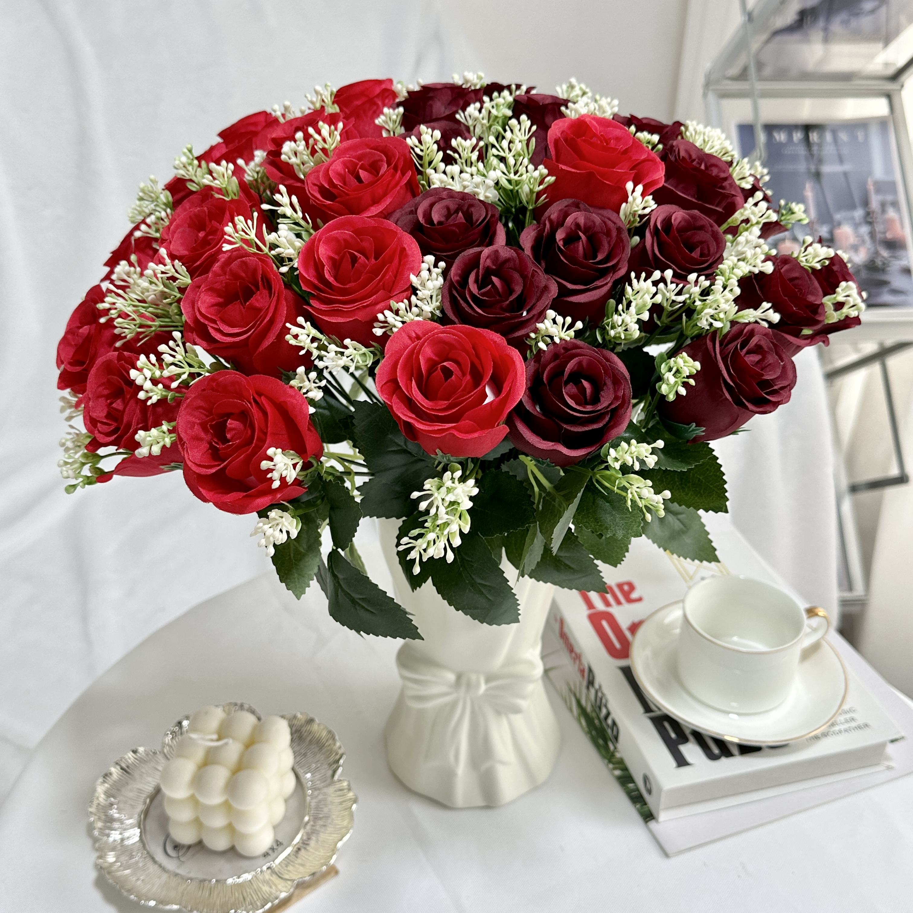 New Product 18 Heads Artificial Rose Flower Bouquet Roses Flowers Floral Rose Wedding Decoration