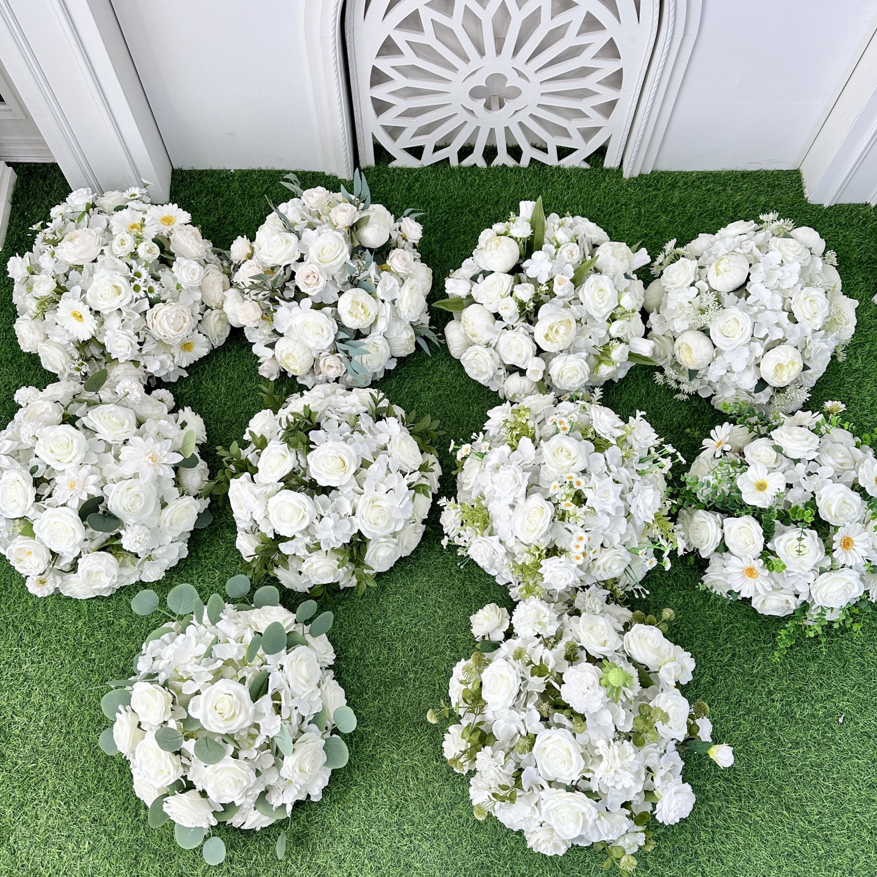 MYHQ56 Wholesale Floral Rose Wedding Silk Daisy Flowers Peony White Green Decoration Artificial Flower Ball