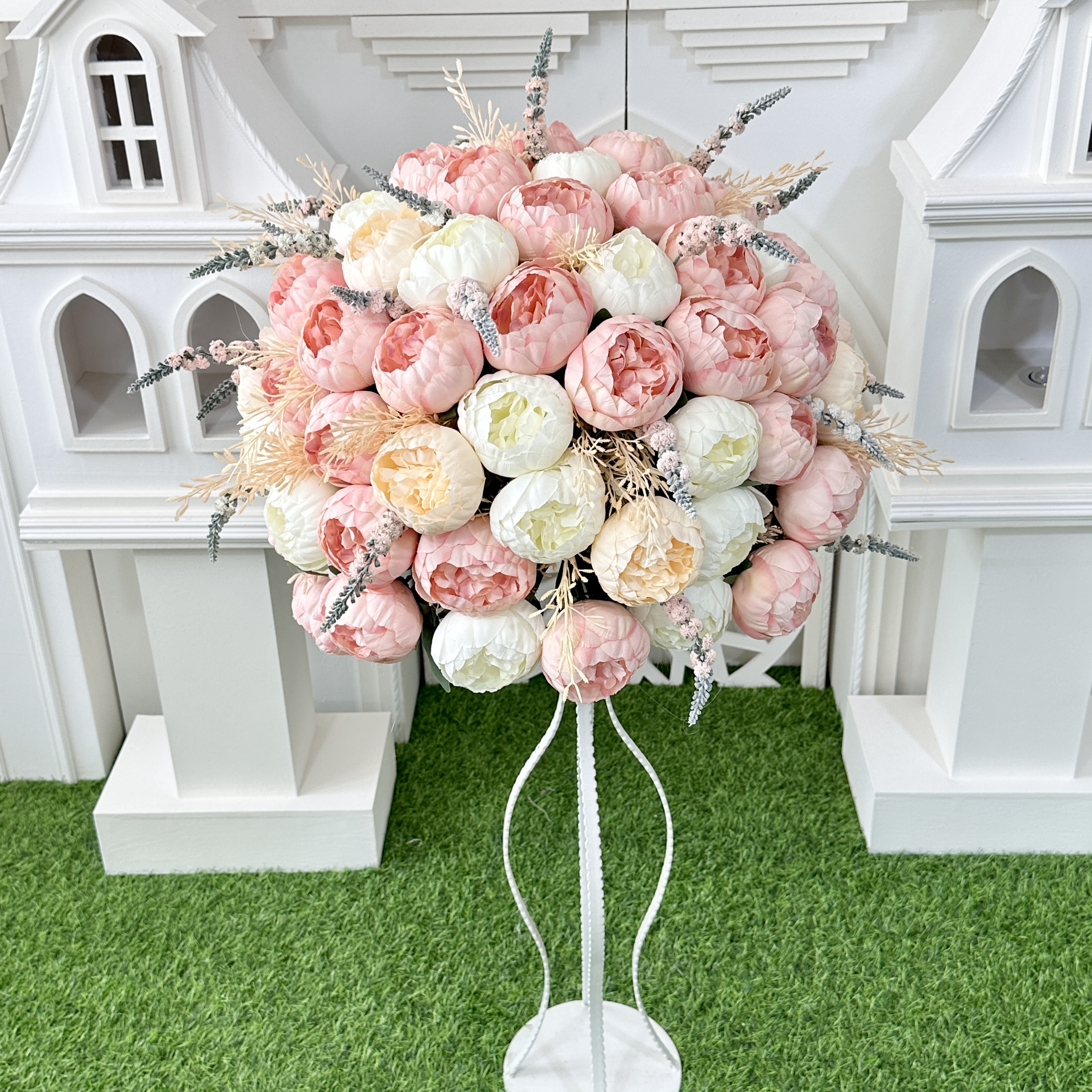 NYHQ13 round peony artificial flower ball wedding table centerpieces decoration flower kissing ball round flower balls