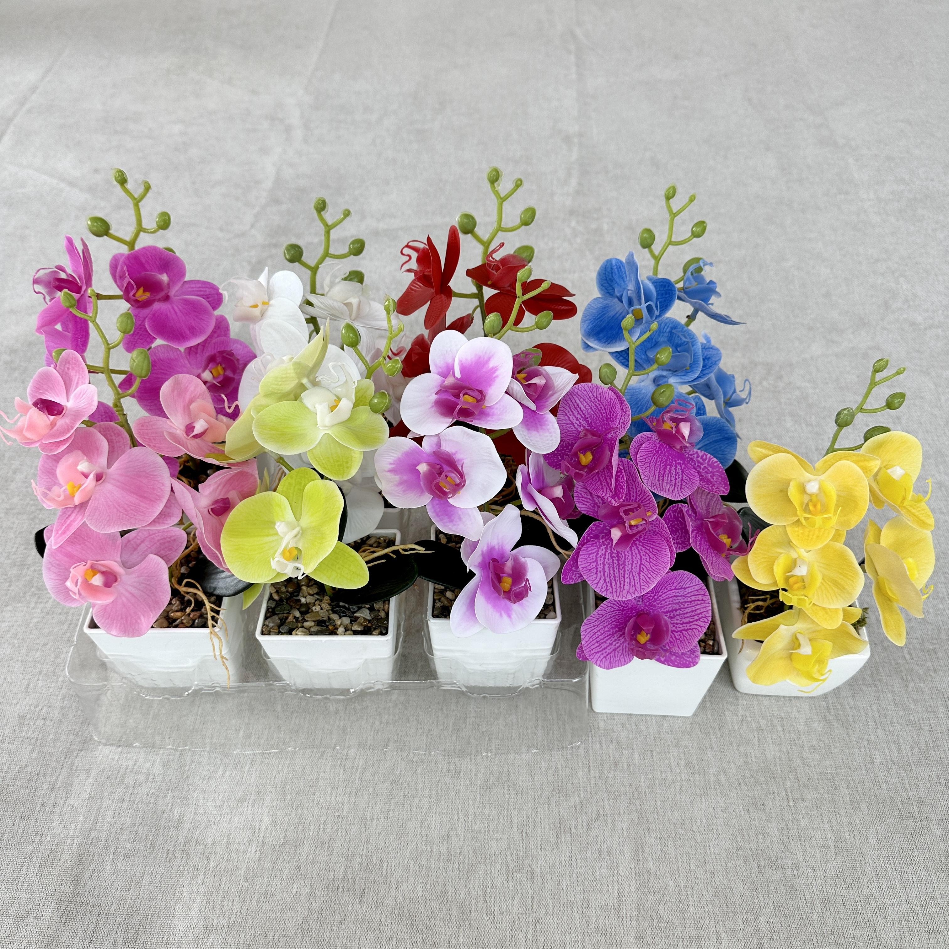 Factory Supply Artificial Phalaenopsis Flowers Potted Plants Butterfly Orchid Flower Home Decoration