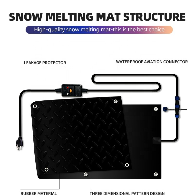 Best Selling Manufacturer Outdoor Snow Melting Electric Heating mats Cable Systems Rubber heated mats melt snow