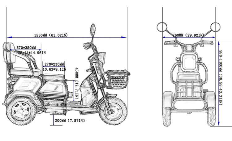 Passenger tricycle front trike 3 wheel acid battery for bike petrol drift electric car for sale trike petrol lead