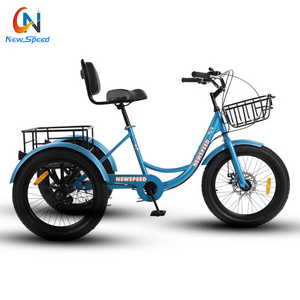 china 24 Inch Adult Steel Frame triciclo fat 3 Wheel Trike Cargo Rickshaw Pedal snow Tricycle