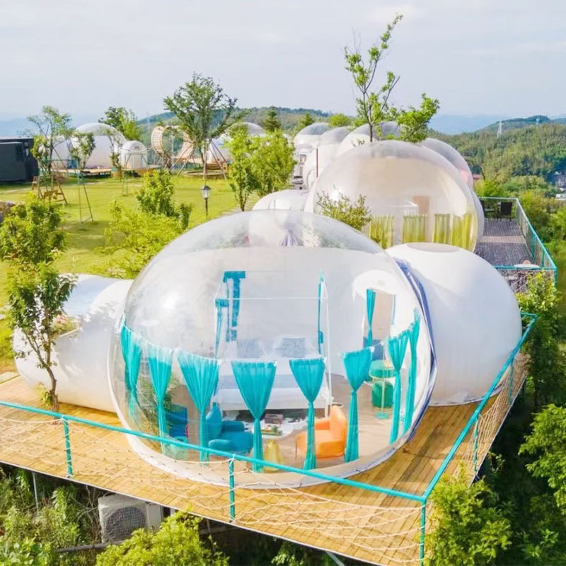 Prefabricated resort bubble geo dome tent NANXIANG Modern design transparent polycarbonate dome houses